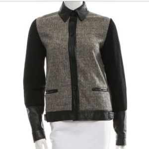 Amazing Alexander Wang Leather Trim Jacket